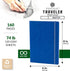 Pentalic 6" x 8" Royal Blue Pocket Sketchbook Traveler Journal, 160 Pages