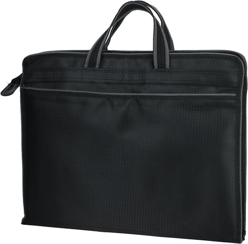 Portable Zippered Document Bag, Waterproof Briefcase with Handle, B4 File Folder Organizer, Oxford Notary Bag