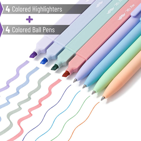 Mr. Pen- Aesthetic Highlighters and Gel Pens, 8 Pack, Assorted Color Highlighters, Colorful Ink Gel Pens, Highlighter Pens, Cute Highlighters, Gel Pens by Mr. Pen