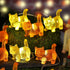 Summer 40LED 14ft Solar Cat String Lights - Christmas Thanksgiving Holiday Decor - Waterproof Kitty Fairy Lights