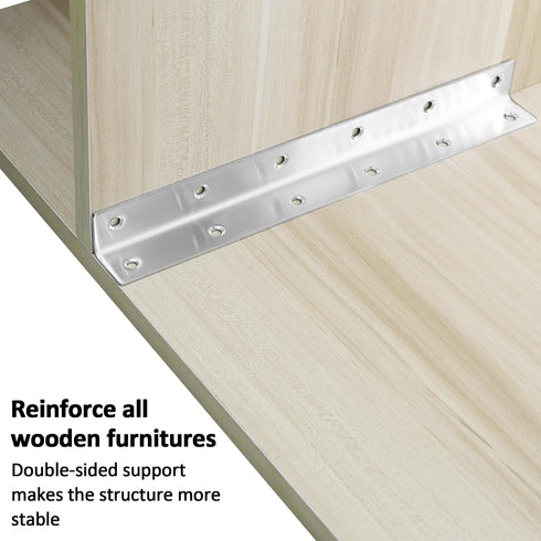 4 Pack 10.8" Wood,275mm L Bracket, Heavy Duty Corner Brace, Metal Shelf Bracket Angle Bracket for Shelves, Polished