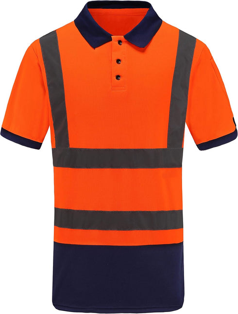 Reflective Gear Polo Shirt, Safety Short Sleeve Polo in Orange, Size 3XL