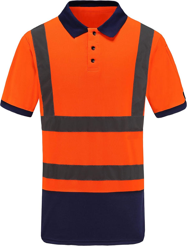 Reflective Gear Polo Shirt, Safety Short Sleeve Polo in Orange, Size 3XL