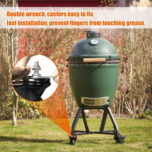 4 Inch Set 4 Caster Wheels Locking Stem Casters,Swivel Stem Casters Suitable for Original Big Size Green Egg Rolling
