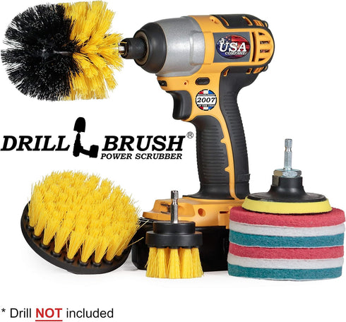 Drillbrush Set Power Scrubber Brush - Drill Brush Attachment - Grout Brush Drill Attachment - Drill Scrubber Attachment