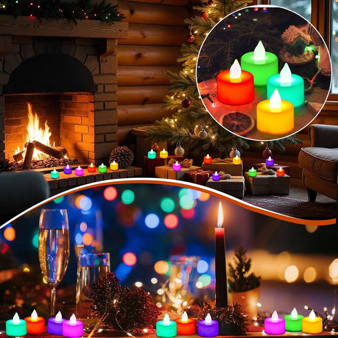 72 Pack Coume Flameless Tea Light Candle Wedding Flameless Flickering LED Battery Operated Candle for Sweetest Day