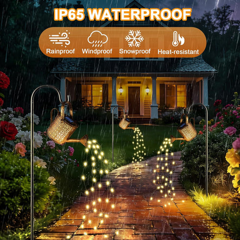 2 Pack Solar Watering Can Lights, Solar Lights Outdoor Decorative, Small Hanging Lantern Landscape Light Waterproof