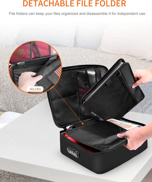 Noiposi Document Organizer, Waterproof and Fireproof Document Box, 5200? Heat Insulated, Portable Safe Storage for