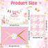 50Pcs BeYumi Princess Baby Shower Thank You Cards with Envelopes Sticker Pink Dress Blank Note Card Greeting Card Bulk