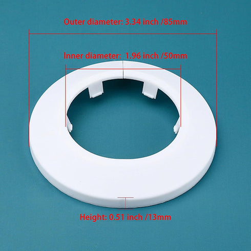 1.97" Outer Diameter Flange Water Pipe Cover, White PP Plastic Escutcheon Collar for Wall Pipe Decoration
