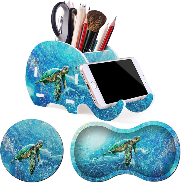 Cute Pen Holder for Desk Organizer, Creative Elephant Shape Pencil Holder, Multi-function Pen Cup with Phone Stand,