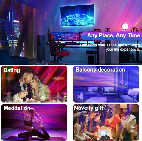33 Star Projector, CIMELR Northern Galaxy Aurora Lights Projector with Light Effects Bluetooth Speaker & White Noise