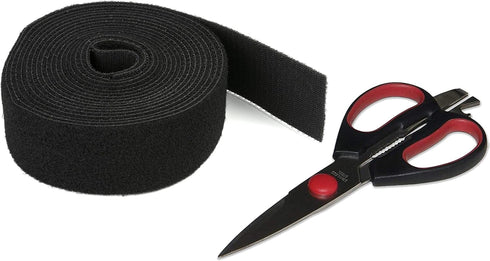 Reusable Hook & Loop Strong Grip Fastener Roll 2" x 16' (2" Wide, 16 Feet Long) - Black by ENVISIONED