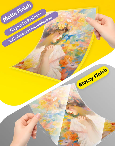 60-Pack 4x6 10Mil Uinkit Self Seal Laminating Pouches, Thick Matte Finish Double-Sided for Photos & Recipe Cards