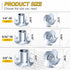 MYWISH 180Pcs 1/4-20 5/16-18 3/8-16 4 T-nut Assortment Kit, Pronged T Blind T Nut Zinc-Plated Alloy Steel, Wood