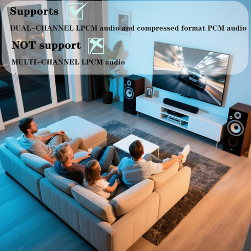 3.5mm 192Khz PS4+/TV/AMP/Soundbar HDMI ARC Audio Extractor, Optical to RCA DAC (Digital to Analog) Convertor