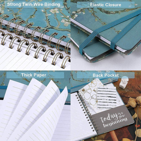 Ruled Notebook/Journal - Lined Spiral Journal with Premium Thick Paper, 8.5" X 6.4", Waterproof Hardcover for Office,