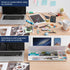 Small Glass Desktop Whiteboard Dry-Erase Board, Computer Keyboard Stand with Drawer, Desk Organizers for Office & Home