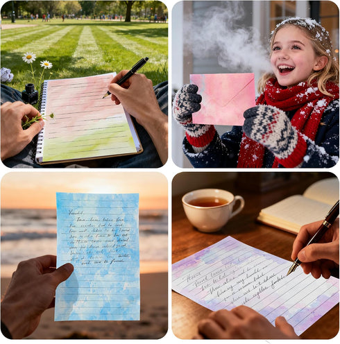 LYMXsd 160 Set, 50 50 60 10 8.27 5.5 Inch) Pcs Stationery Paper Stationery Papers with Matching Envelopes and Round Dot