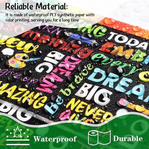 Inspirational Quote Bulletin Board Borders, Waterproof Motivational Trim for Back to School Chalkboard Wall Decor