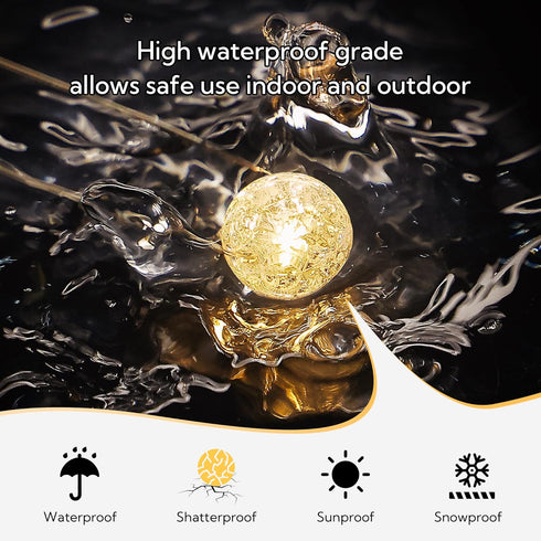 Lights,10FT 30 Lights,8 Globe String LED Decorative Christmas Modes Crystal Crackle Ball Lights,USB Twinkle Fairy