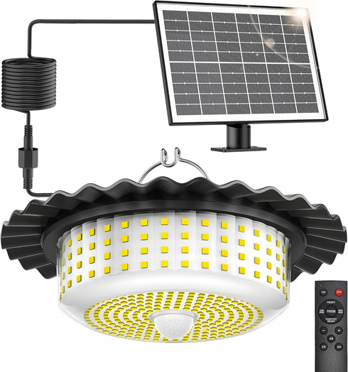 Solar Lights Outdoor Waterproof,396 LED Solar Shed Light Indoor Outdoor with Remote