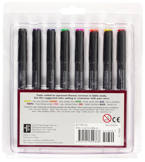Bible Micro-Line Color Pens (8-piece Set)