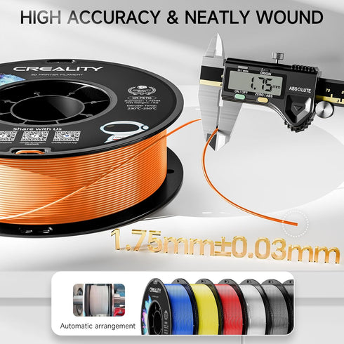CREALITY PETG Filament 1.75mm 3D Printer Filament, 1kg (2.2lb) Neatly Wound Spool, Dimensional Accuracy ±0.03mm, 2024 Latest Batch, Fit for Ender, Bambu Lab, Anycubic,ELEGOO FDM Printers, Orange by Creality