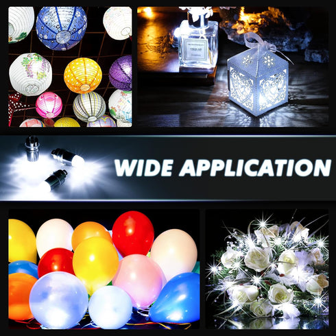 24x Bulbs LIHAO Battery Operated LED Party Lights for Paper Lantern Balloons Party Decoration, Waterproof - White