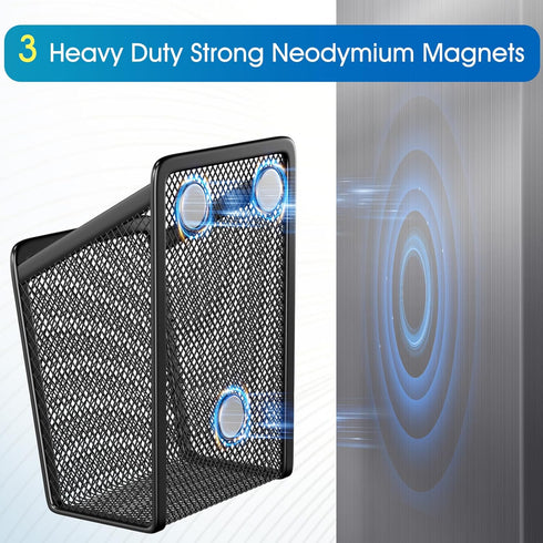 MaxGear Magnetic Pen Holder, 2 Pack Mesh Pencil Holder for Desk Storage, Extra Strong Magnets for Locker, Refrigerator