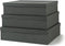 Set of 3 Soul & Lane Charcoal Black Kraft Paper Storage Boxes with Lids - Decorative Nesting Organizers for Office