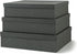Set of 3 Soul & Lane Charcoal Black Kraft Paper Storage Boxes with Lids - Decorative Nesting Organizers for Office