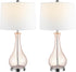 28-Inch Bulb (TBL4206C) SAFAVIEH Lighting Collection Finnley Modern Light Blush Crackle Glass Table Lamp, LED Included