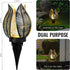 Solar Garden Lights Waterproof Decorations,Crackle Globe Glass,Metal Palm Leaf Solar Lights for Outdoor Decor On