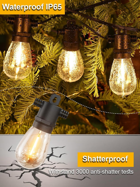 25 IP65 Bulbs, Svater Outdoor String Lights LED FT, Patio Lights for Outside Waterproof with Shatterproof LED Cafe