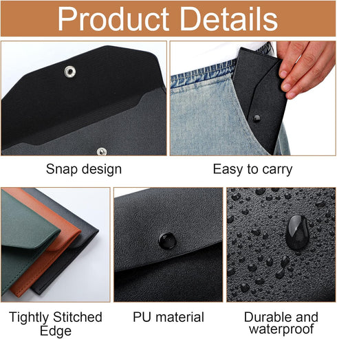 Kacctyen 12 Pcs Leather Cash Envelope Wallet, Reusable Check Budget Envelope Money Pouch for Women