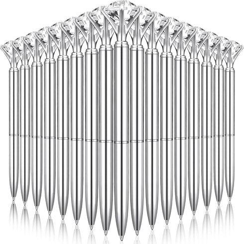 Leinuosen 50 Pcs Bulk Diamond Pens, Crystal Bridal Shower Pens, Metal Bling Pens with Black Ink for Wedding Party