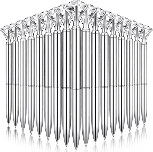 Leinuosen 50 Pcs Bulk Diamond Pens, Crystal Bridal Shower Pens, Metal Bling Pens with Black Ink for Wedding Party