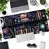 FGRWW 31.5x15.7 Purple Flowers Bookshelf Desk Mat Bookish Desk Pad Celestial Floral Books Large Mouse Pad XXL Extended