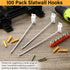 Moxweyeni 100 Pack Slatwall Hooks, Slatwall Accessories for Retail Garage Organization, White (9.8 Inch)