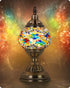 Yarra-Decor Turkish Moroccan Lamp, Handmade Tiffany Mosaic Glass Bedside Lamp with Rechargeable Battery, LED Bulb