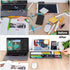 Varhomax Glass Desk Whiteboard with Storage, Memo Desktop Dry Erase Board for Home Office and School Supplies