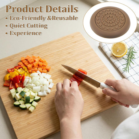 Ajcotahm 8 Pcs Rubber Feet for Cutting Board, Non-Slip Cutting Board Stabilizer Pads Self-Adhesive Waterproof
