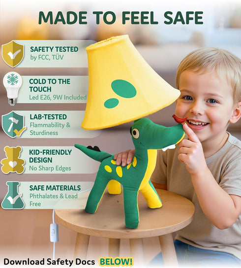 20", 3 4 5 Dinosaur Kids Lamp for Boys Bedroom - Boys lamp for Kids Room - Cute Christmas Gifts, Birthday Gifts for All