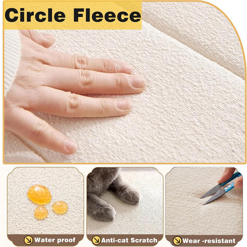 Custom Window Seat Cushions Indoor,Anti-cat Scratch Circle Fleece Bench Cushions for Indoor Furniture,Waterproof Bay