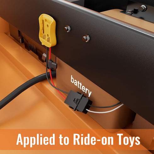 20V Battery Adapter for Dewalt Power Wheel with Wire Harness Connector, 12 AWG Compatible with Fisher-Price