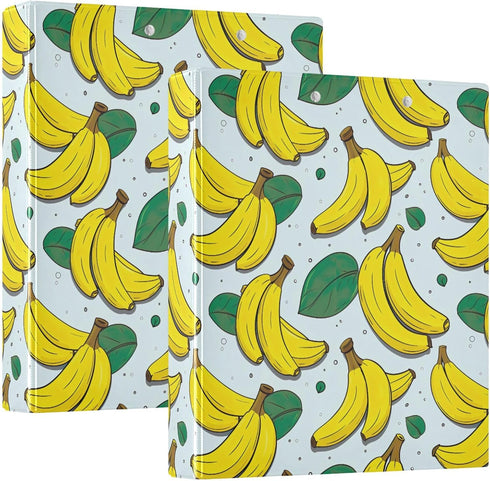 J JOYSAY Banana 1.5 Inch 3 Ring Binder with Clipboard Round Ring Binder Three