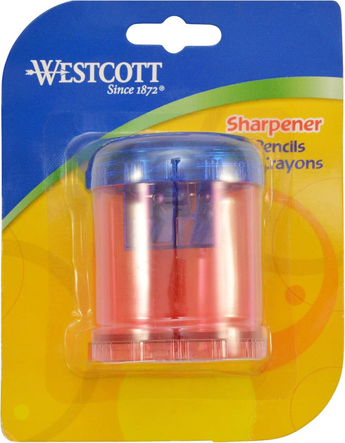 Westcott Plastic Manual Pencil and Crayon Sharpener, Assorted Colors, Single