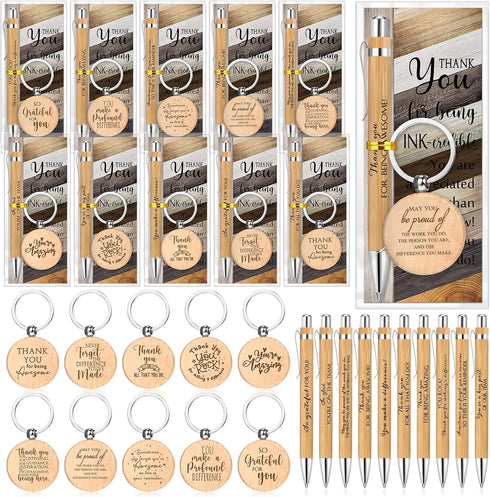Dispowreath 30 Sets Thank You Gifts Bulk Bamboo Pens Employee Appreciation Gifts Wooden