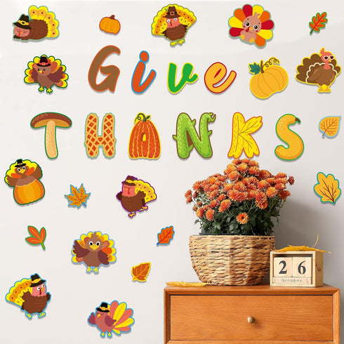 Thanksgiving Cutouts Fall Decorations for Classroom Bulletin Board Give Thanks Theme Party Supplies for Kids